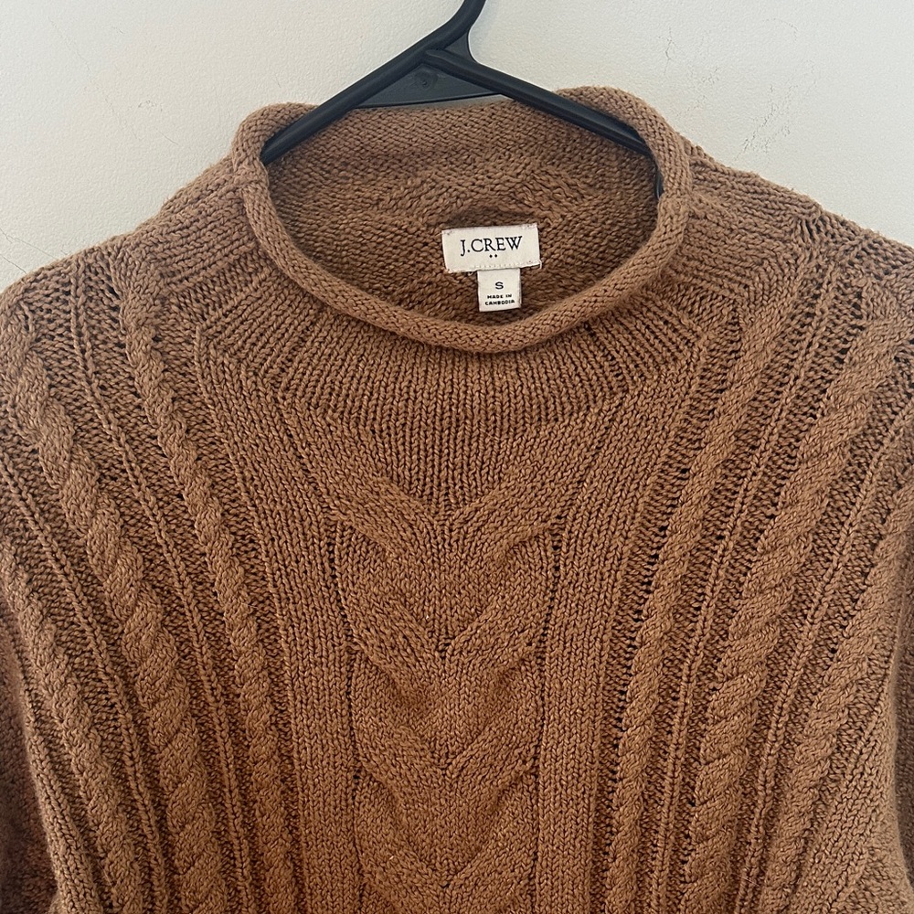 J. Crew Tan Cable Knit Pullover